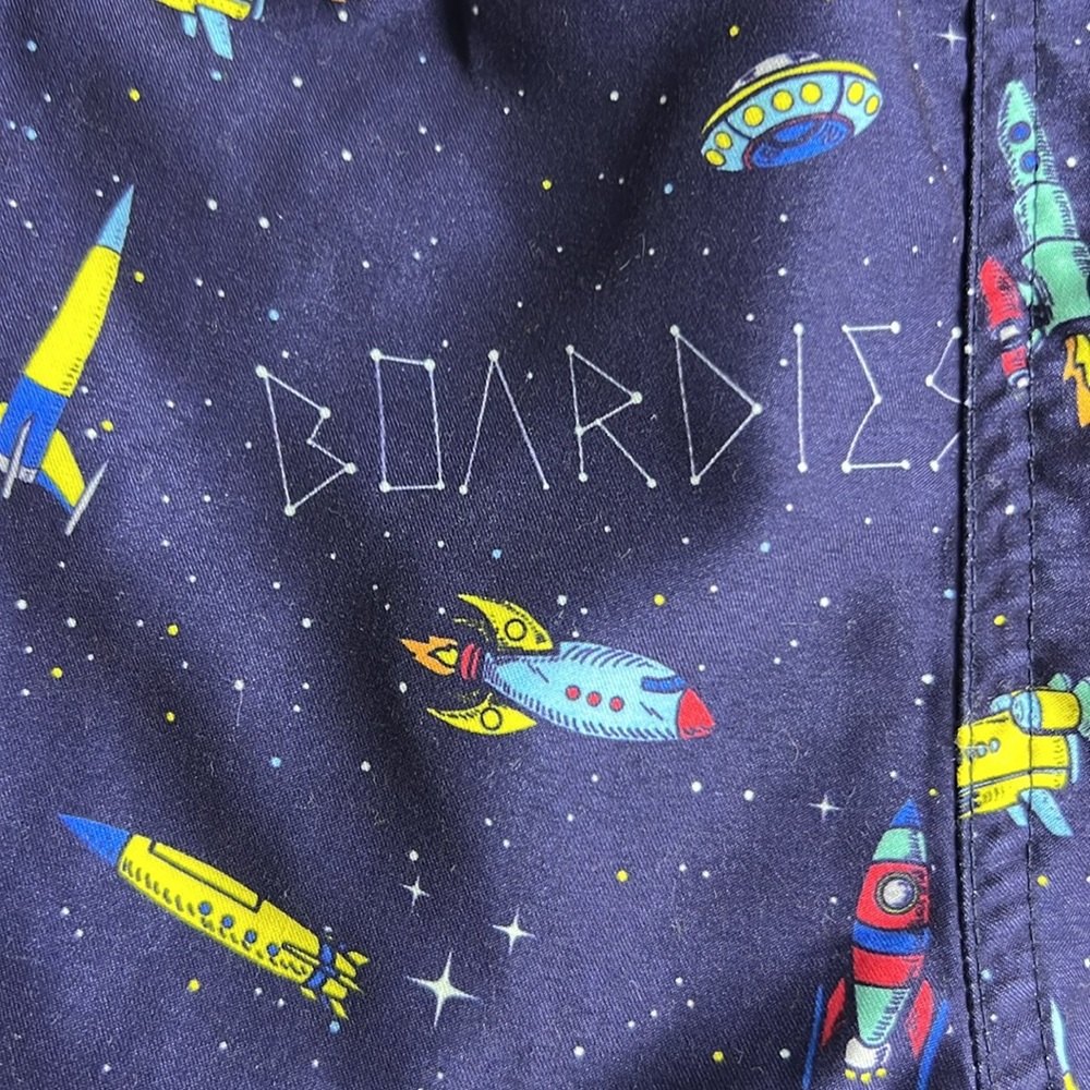 BOARDIES Little Boy Space Print Blue Swim Shorts 5-6 - Picture 6 of 10